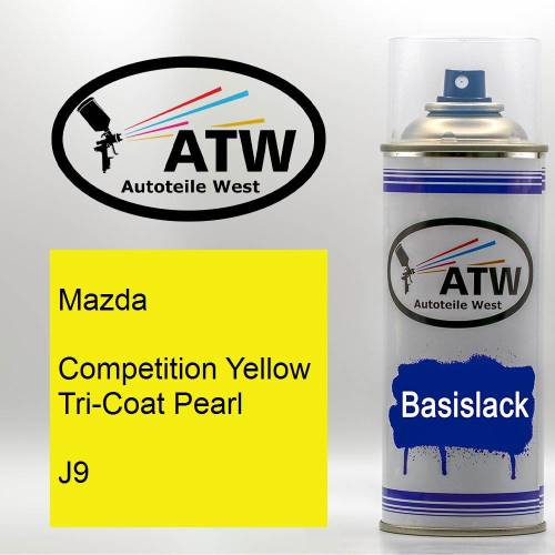 Mazda, Competition Yellow Tricoat Pearl, J9: 400ml Sprühdose, von ATW Autoteile West.